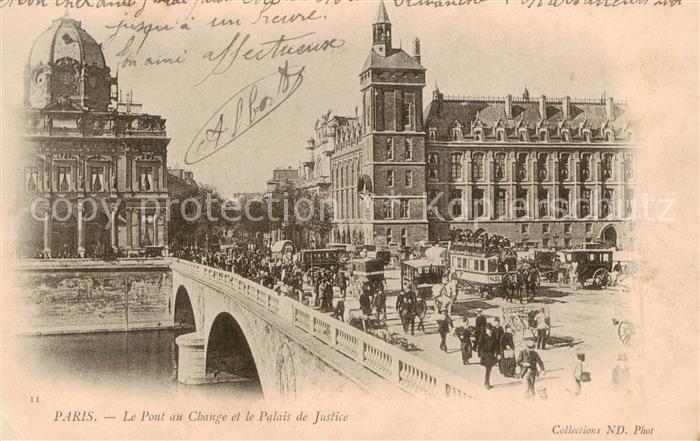 Paris 75 Le Pont au Change et le Palais de Justice