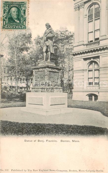Boston  Massachusetts USA Statue of Benjamin Franklin