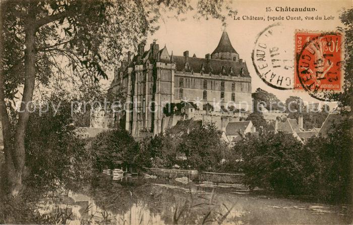Chateaudun 28 Eure-et-Loir Le Chateau facade Ouest vue de Loir