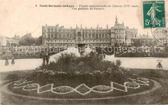 Saint-Germain-en-Laye Facade septentrionale du Chateau Vue generale du Parterre