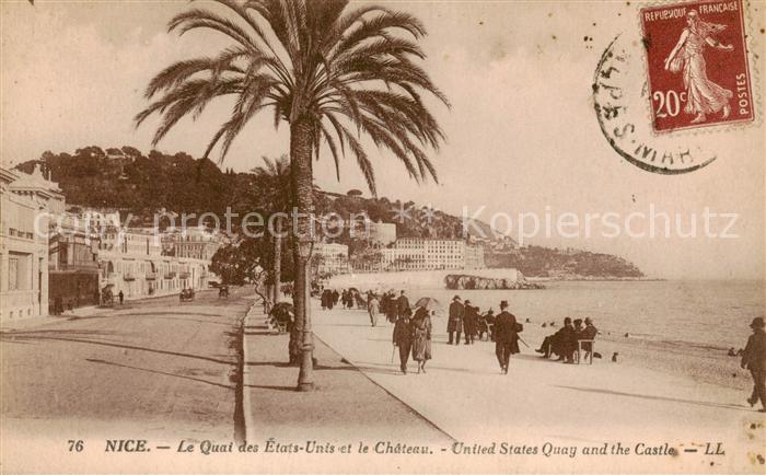 Nice  06 Nizza Le Quai des Etats Unis et le Chateau