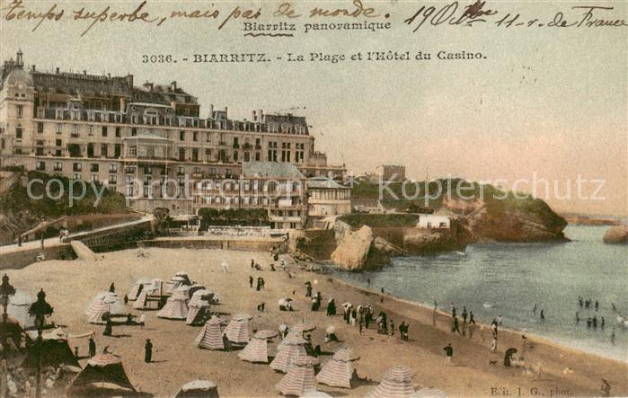 Biarritz Pyrenees Atlantiques La Plage et l’Hotel du Casino