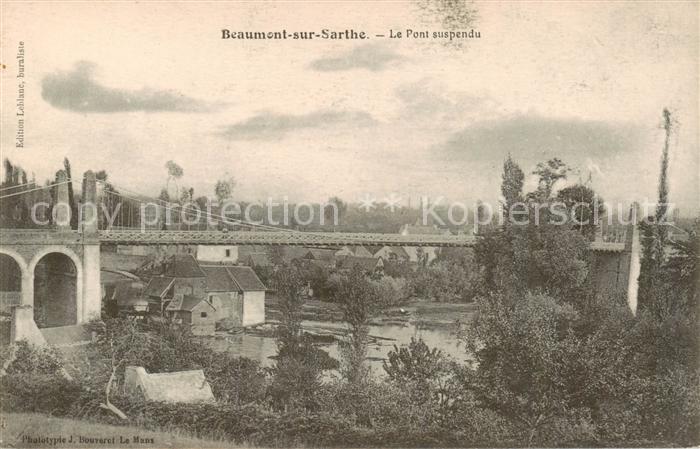 Beaumont-sur-Sarthe Le Pont suspendu