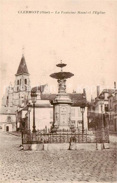 Clermont 60 Oise La Fontaine Masse et l'Eglise