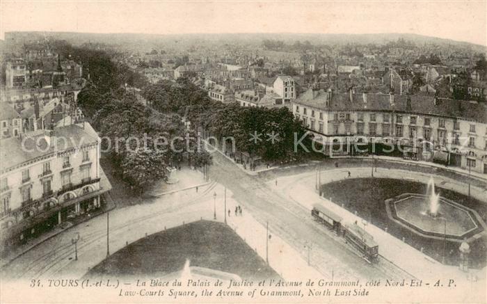 Tours 37 La Place du Palais de Justice et l’Avenue de Grammont
