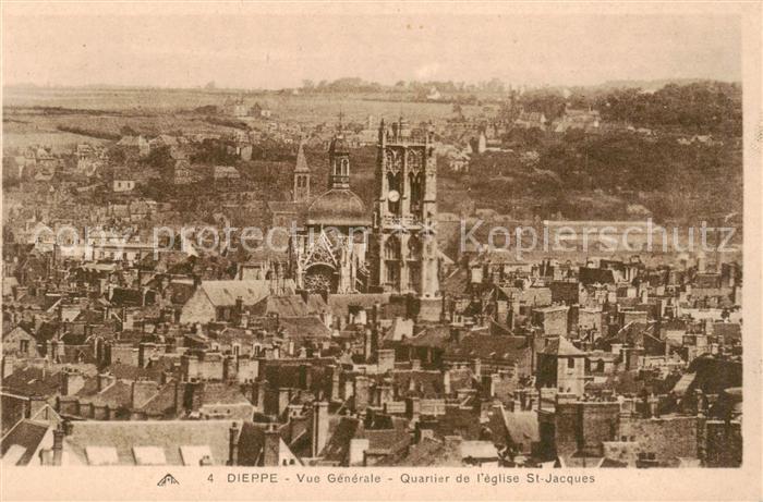 Dieppe 76 Vue generale Quartier de l’eglise St Jacques