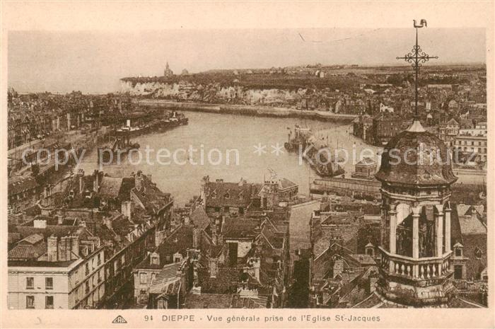 Dieppe 76 Vue generale prise de l’Eglise St Jacques