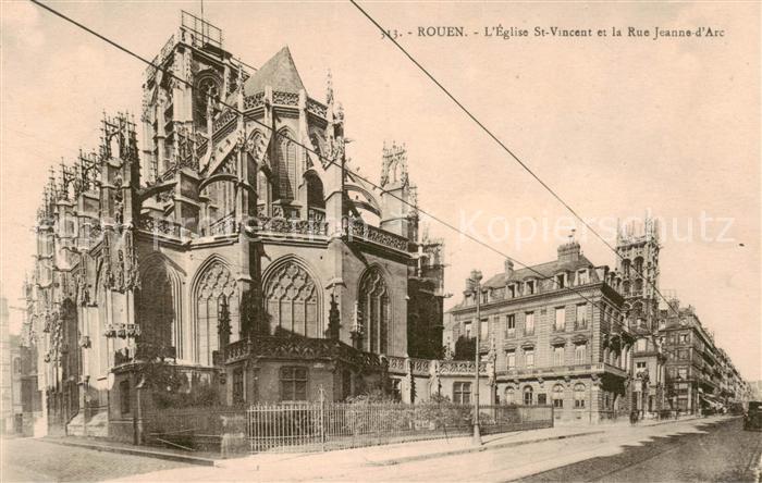 Rouen 76 Eglise St Vincent et la Rue Jeanne d Arc