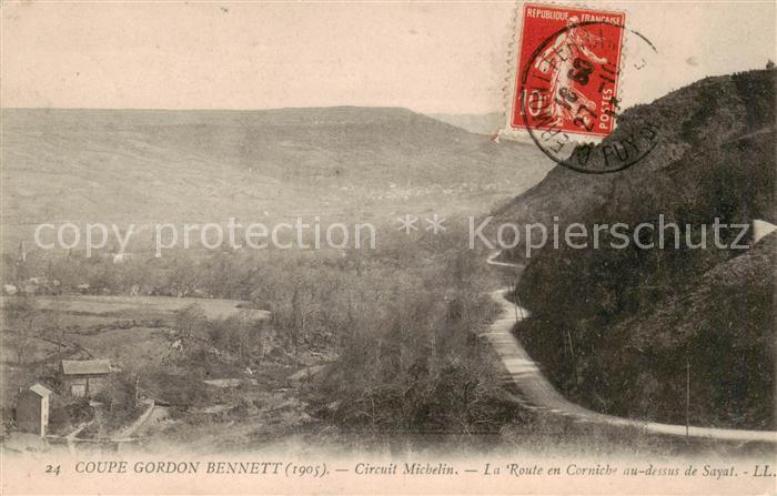 Sayat 63 Puy-de-Dome Coupe Gordon Bennett Circuit Michelin La Route en Corniche