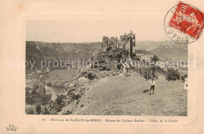 St-Eloy-les-Mines Ruines de Chateau Rocher Vallee de la Sioule