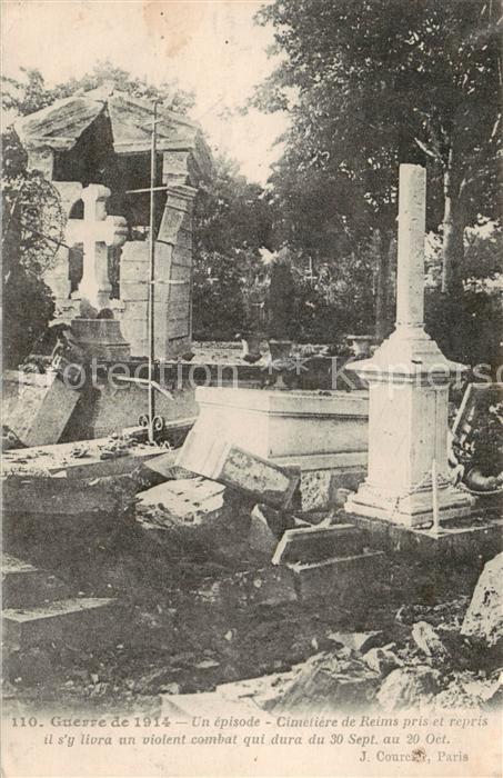 Reims 51 Un episode Cimetiere de Reims pris et repris il s’y livra un violent co