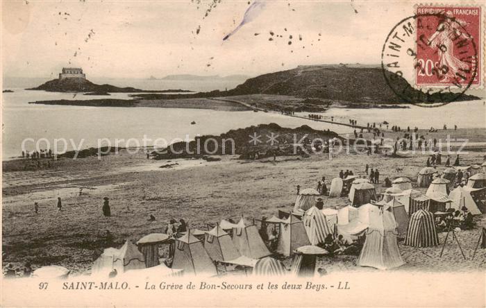 Saint-Malo 35 La Greve de Bon Secours et les deux Bey