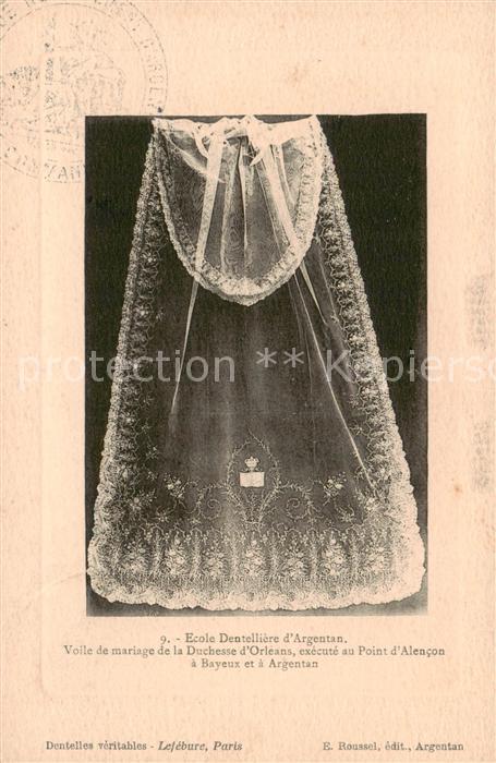 Argentan 61 Ecole Dentelliere d’Argentan Voile de mariage de la Cuchesse d’Orlea