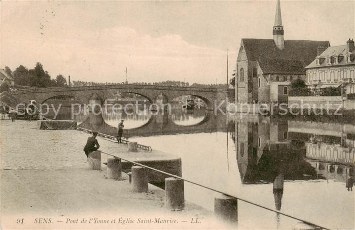 Sens 89 Pont de l’Yonne et Eglise Saint Maurice
