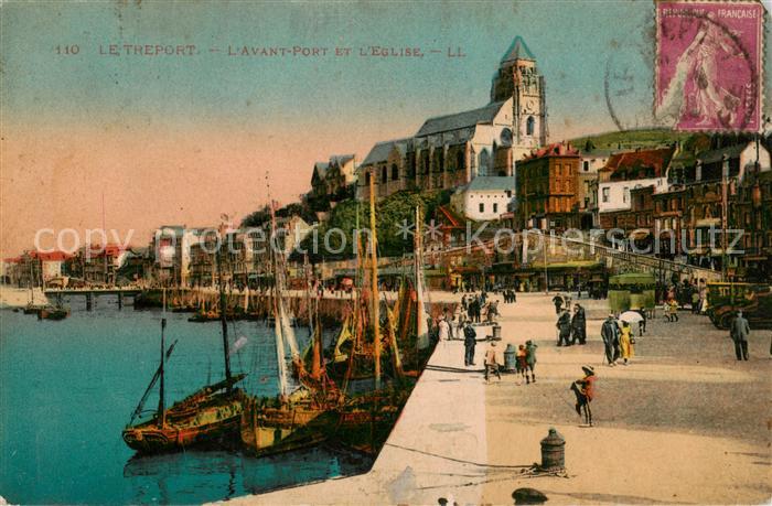 Le Treport 76 Avant Port et l'Eglise