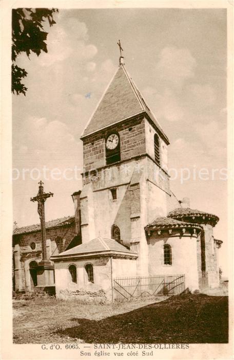 Saint-Jean-des-Ollieres 63 Puy-de-Dome Son eglise vue cote Sud