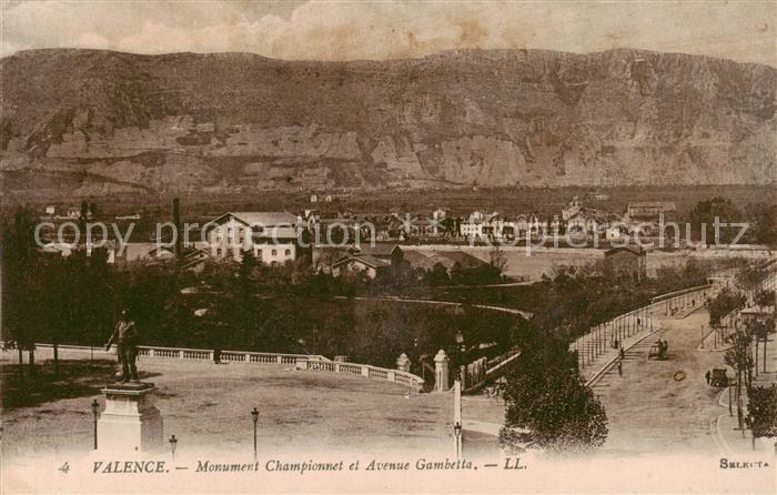 Valence 26 Monument Championnet et Avenue Gambetta