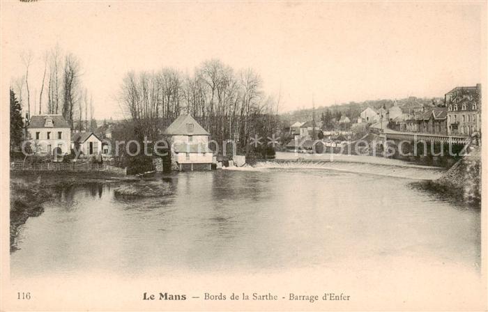 Le Mans Sarthe Bords de la Sarthe Barrage d Enfer