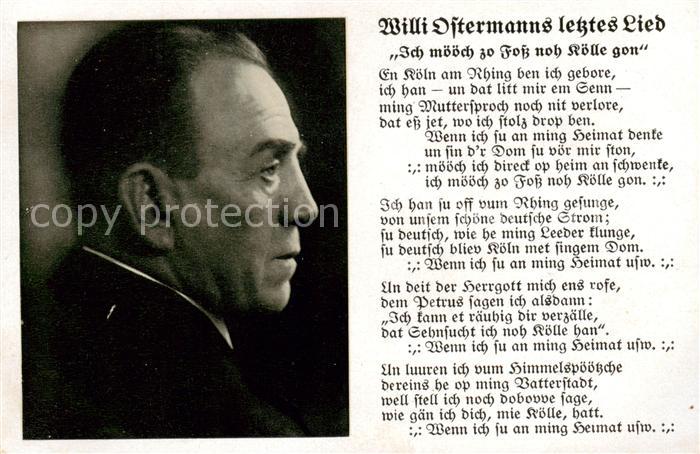 Koeln  Rhein Portrait Wille Ostermann Sein letztes Lied