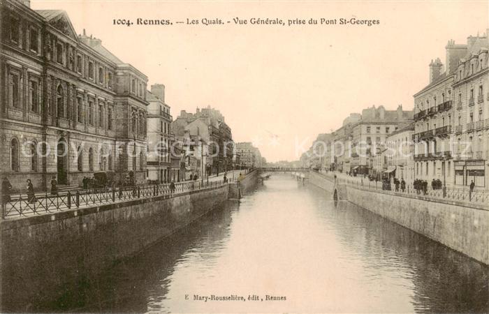 Rennes 35 Les Quais Vue generale prise du Pont St Georges