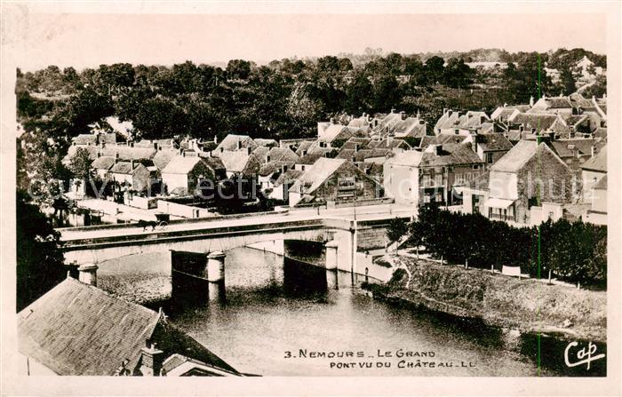 Nemours 77 Le Grand Pont vu du Chateau