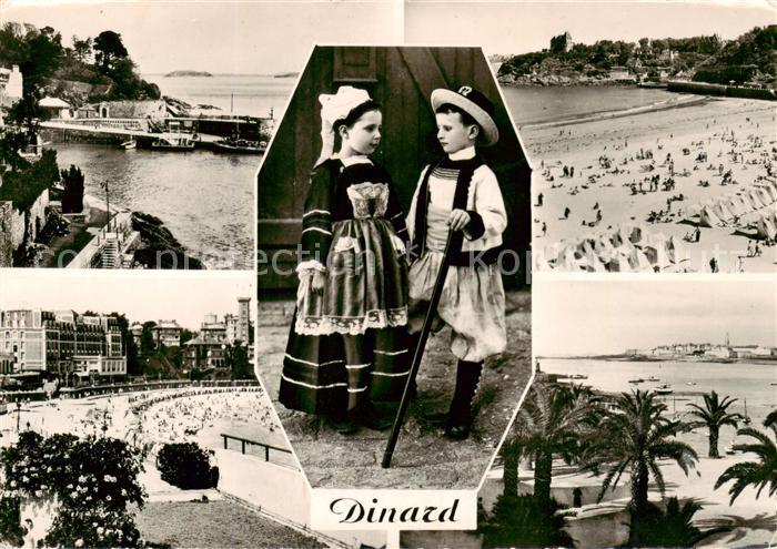 Dinard 35 Promenade du Clair de Lune La Plage Costumes Bretons Vue vers la Plage