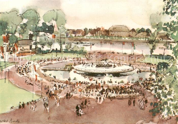 Koeln  Rhein Rheinpark des Messegelaendes Der Tanzbrunnen