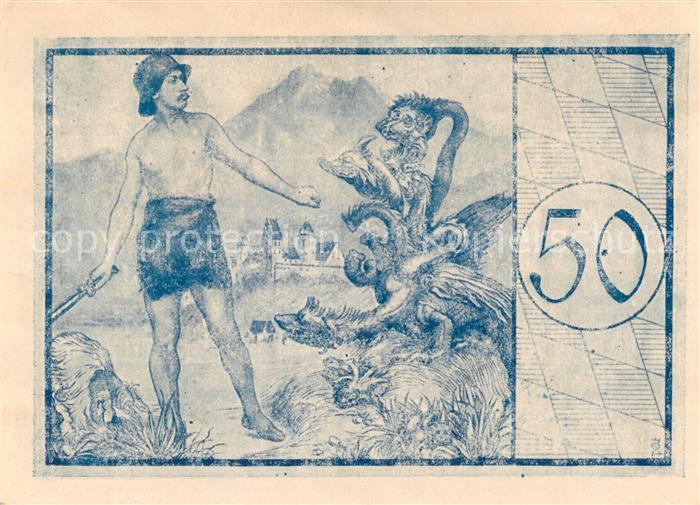 Fuessen Allgaeu 50 Pfennig Schein Motiv Hydra