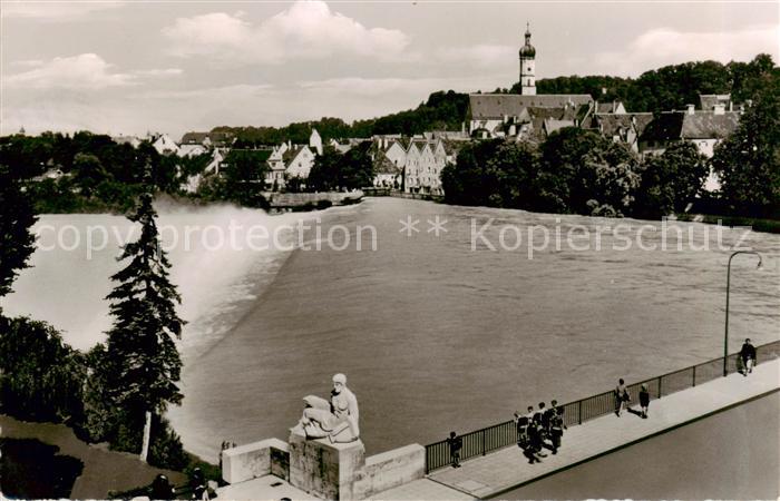 Landsberg Lech Lechbruecke mit Stadtpfarrkirche