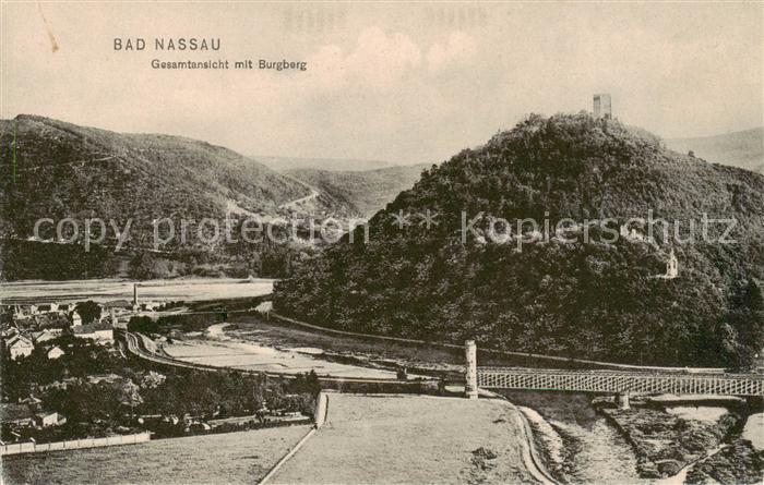 Bad Nassau Gesamtansicht mit Burgberg