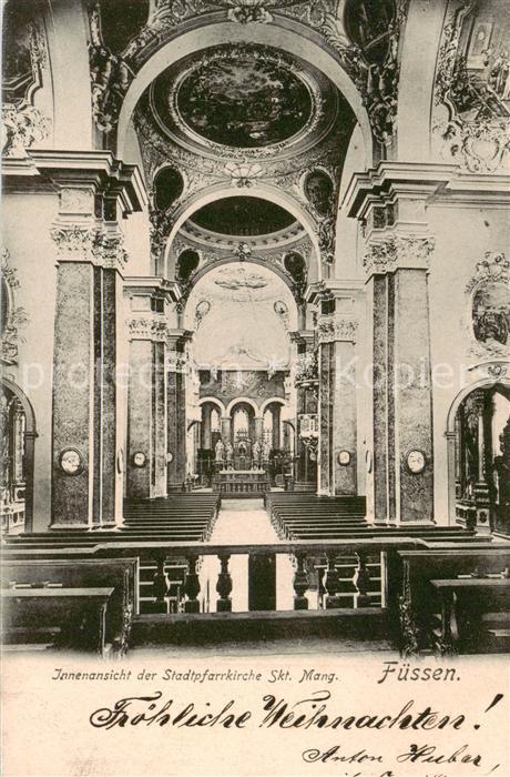 Fuessen Allgaeu Innenansicht der Stadtpfarrkirche St Mang