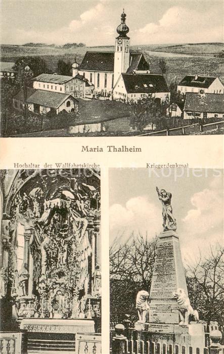 Maria Thalheim Fraunberg Bayern Wallfahrtskirche Hochaltar Kriegerdenkmal
