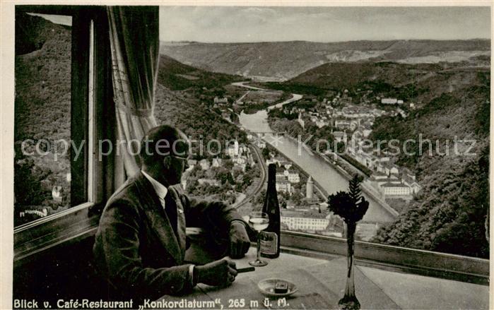 Bad Ems Lahn Blick vom Cafe Restaurant Konkordiaturm