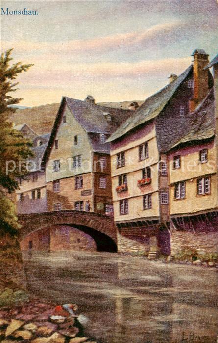 Monschau Montjoie NRW Alte Haeuser an der Rur
