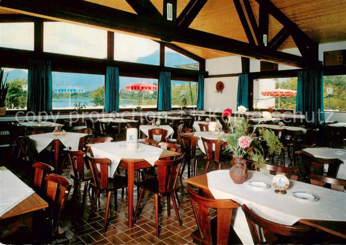 Fuessen Forggensee Bootshafen Restaurant am Forggensee Gastraum