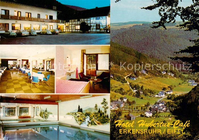 Erkensruhr Hubertus Cafe Hotel Restaurant Gastraum Zimmer Hallenbad Panorama