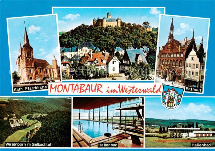 Montabaur Westerwald Kath Pfarrkirche Rathaus Witzenborn im Gelbachtal Hallenbad