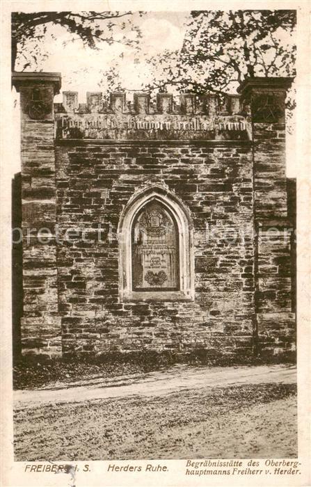Freiberg  Sachsen Herders Ruhe Begraebnisstaette Freiherr von Herder