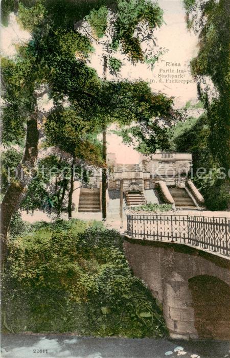 Riesa Sachsen Stadtpark mit Freitreppe