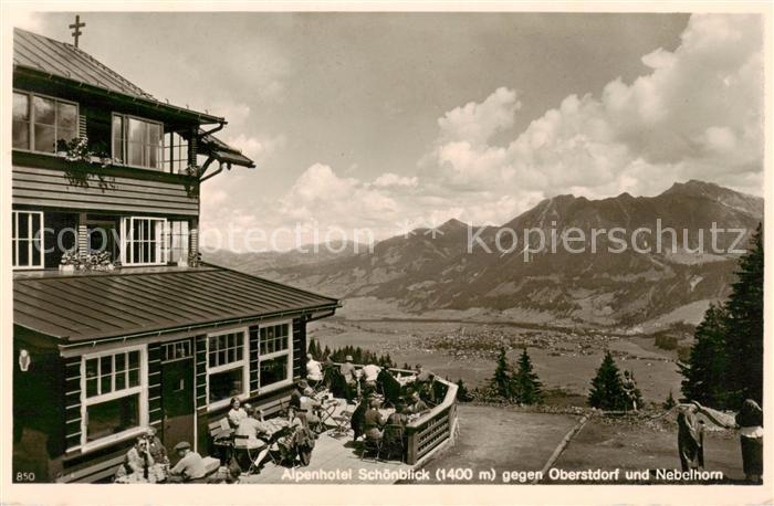 Oberstdorf Alpenhotel Schoenblick mit Nebelhorn