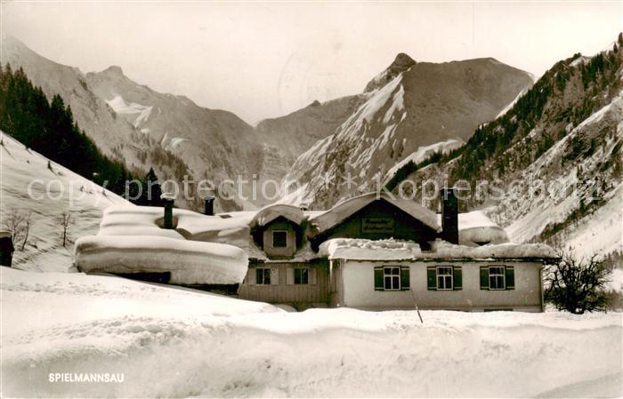 Spielmannsau Oberstdorf Berggasthof Spielmannsau mit Kratzer und Trettachspitze