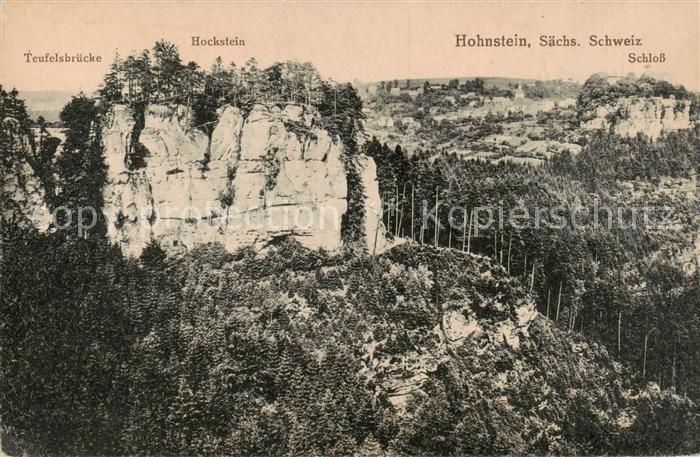 Hohnstein Saechsische Schweiz Schloss Teufelsbuecke Hockstain