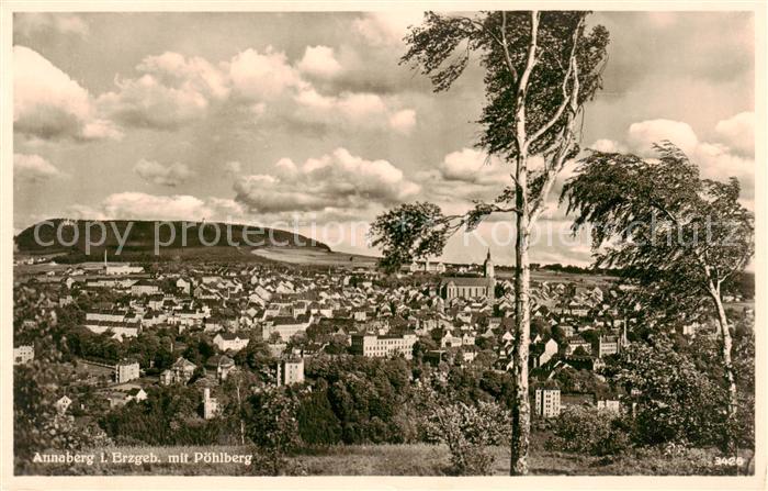 Annaberg -Buchholz Erzgebirge Panorama mit Poehlberg