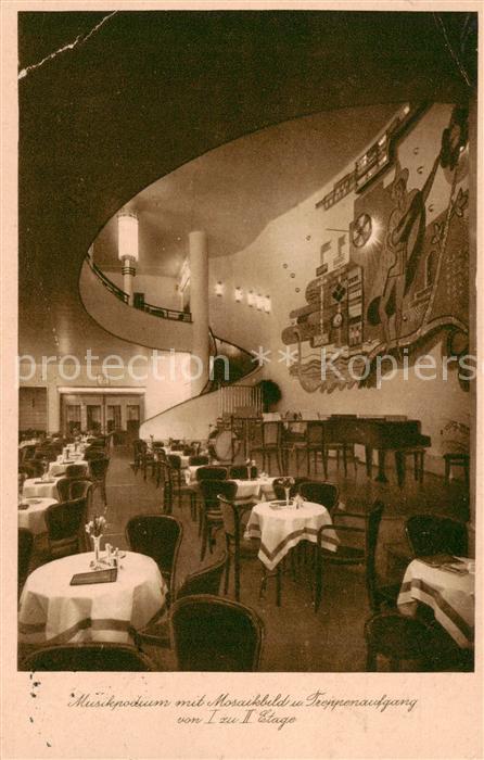 CHEMNITZ Sachsen Musikpodium mit Mosaikbild und Treppenaufgang