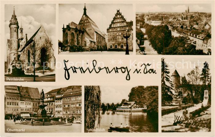 Freiberg  Sachsen Petrikirche Dom Gesamt Obermarkt Schlossteich Schloss