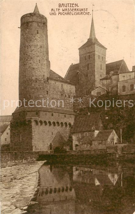 Bautzen Sachsen Alte Wasserkunst und Michaeliskirche