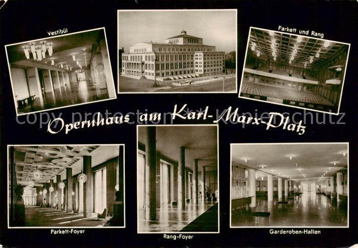 Karl-Marx-Stadt CHEMNITZ Opernhaus Vestibuel Parkett und Rang Foyer Garderoben H