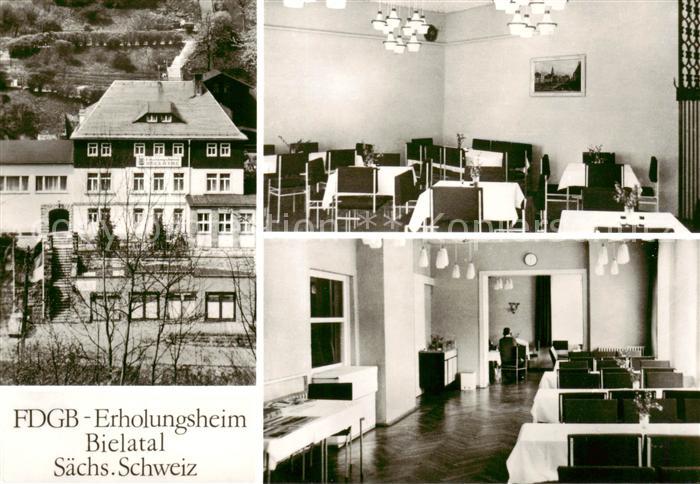 Bielatal Pirna FDGB Erholungsheim Bielatal Gastraeume