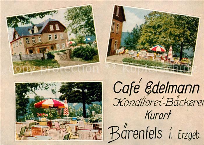 Baerenfels Erzgebirge Cafe Edelmann Gartenterrasse