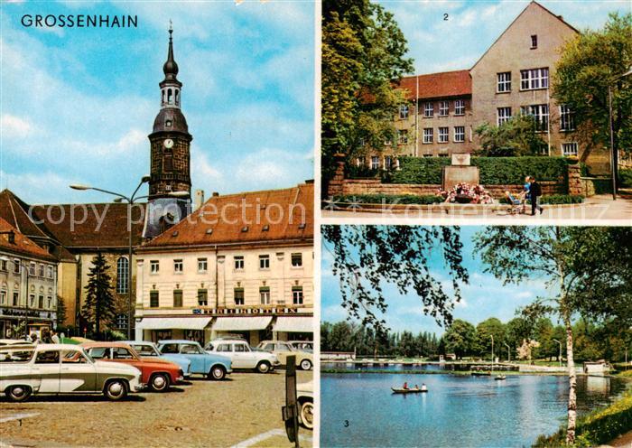 Grossenhain Sachsen Karl Marx Platz WN Gedenkstaette und neue Berufsschule Gonde